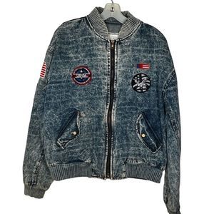 Vintage Coda Technical‎ Flight Command Acid Washed Denim Jacket